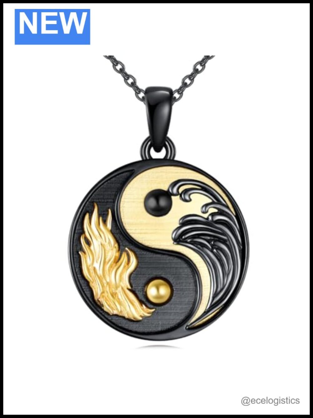 925 Sterling Silver Yin Yang Pendant Necklace Matching Couple BFF Jewelry